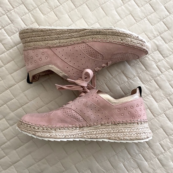 Marc Fisher Pink Suede Espadrille Sneaker-7.5 - Picture 1 of 6